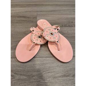 Jack Rogers Georgica Studded Jelly Thong Sandal Peach Pink Women's sz 6
